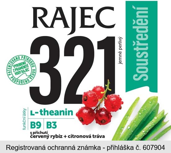 RAJEC 321 Soustředění s příchutí červený rybíz + citronová tráva