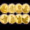 Kompletní sada zlatých mincí Lord of the Rings™ 8 x 1/4 Oz PROOF
