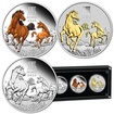 Lun�rn� s�rie III. - sada 3 x 1 Oz st��brn�ch minc� Year of the Horse (Rok kon�) 2026 (PROOF, Color PROOF, Gilded)