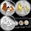 Lunární série III. - sada 3 x 1 Oz stříbrných mincí Year of the Horse (Rok koně) 2026 (PROOF, Color PROOF, Gilded)