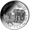 Stříbrná mince 100 Shillings Elephant (Slon africký) 1 Oz 2026 (African Wildlife Series)