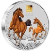 Lun�rn� s�rie III. - st��brn� mince Year of the Horse (Rok kon�) 1kg 2026 Color Gold Privy Mark
