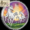 Lunární série III. - stříbrná mince Year of the Horse (Rok koně) 1 Oz 2026 Color karta (Melbourne ANDA Special)