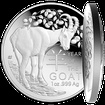 Stříbrná mince Lunární série Year of the Goat (Rok kozy) 1 Oz 2027 Dome PROOF (Lunar RAM)