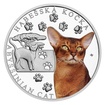Stříbrná mince Plemena koček - Habešská kočka proof
