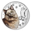 Stříbrná mince Plemena koček - Norská lesní kočka proof