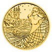 Zlatá půluncová medaile Pověsti českých hradů - Šílená rybářka na Bítově proof