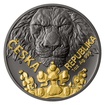 Stříbrná uncová investiční mince Český lev 2023 černá platina/selekt. pokov Au stand