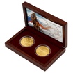 Sada dvou zlat�ch 1oz investi�n�ch minc� �esk� lev a Orel 2025 stand