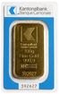 Zlatý slitek 100 g Kantonalbank poškozený obal
