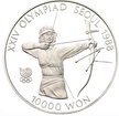 Stříbrná mince 10000 WON XXIV OLYMPIAD SEOUL Archery - 1987