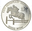 Stříbrná mince 10000 WON XXIV OLYMPIAD SEOUL Equestrian Events - 1988