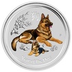 Stříbrná mince 1/4 Oz Lunar Series II Year of the Dog 2018 Kolorováno