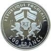Stříbrná mince 500 Francs CFA XVIII World Cup Germany 2006 - 2001 Proof