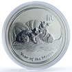 Stříbrná mince 2 Oz Lunar Series II Year of the Mouse 2008