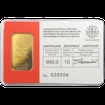 10 g. zlatý slitek Argor Heraeus - poškozený obal