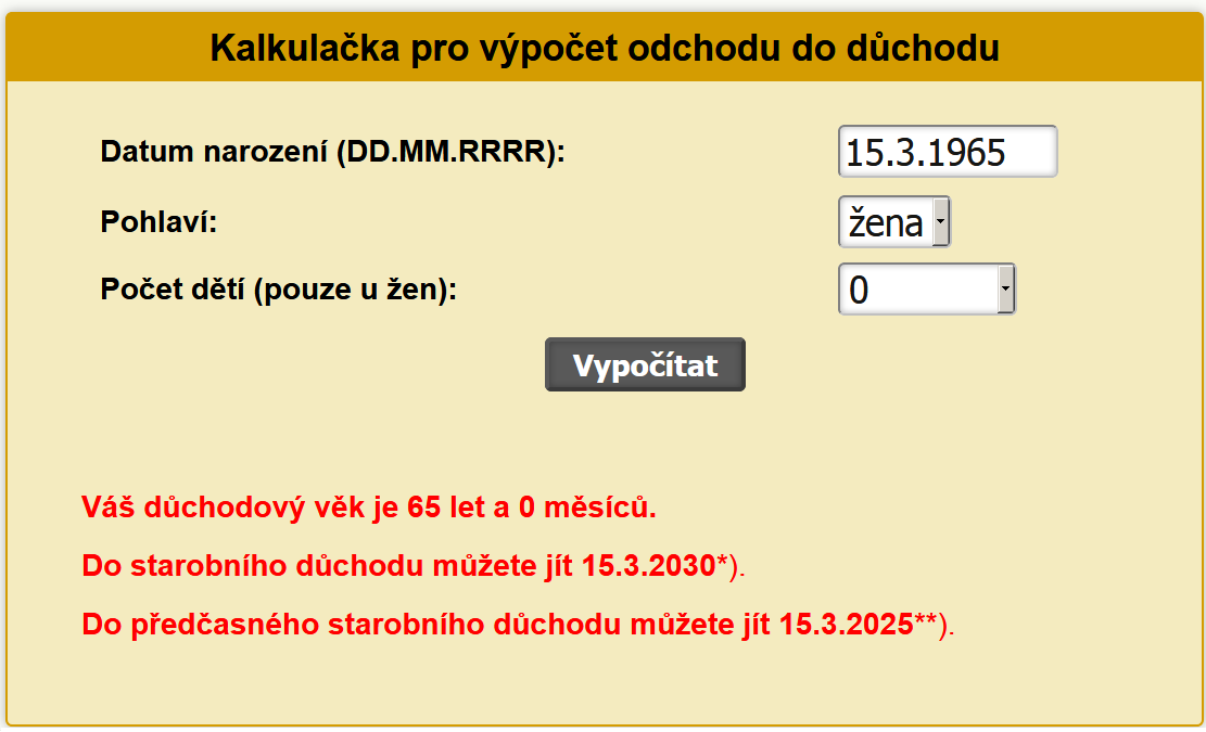Odchod do předčasného důchodu