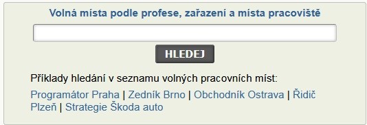Volná místa nabídky