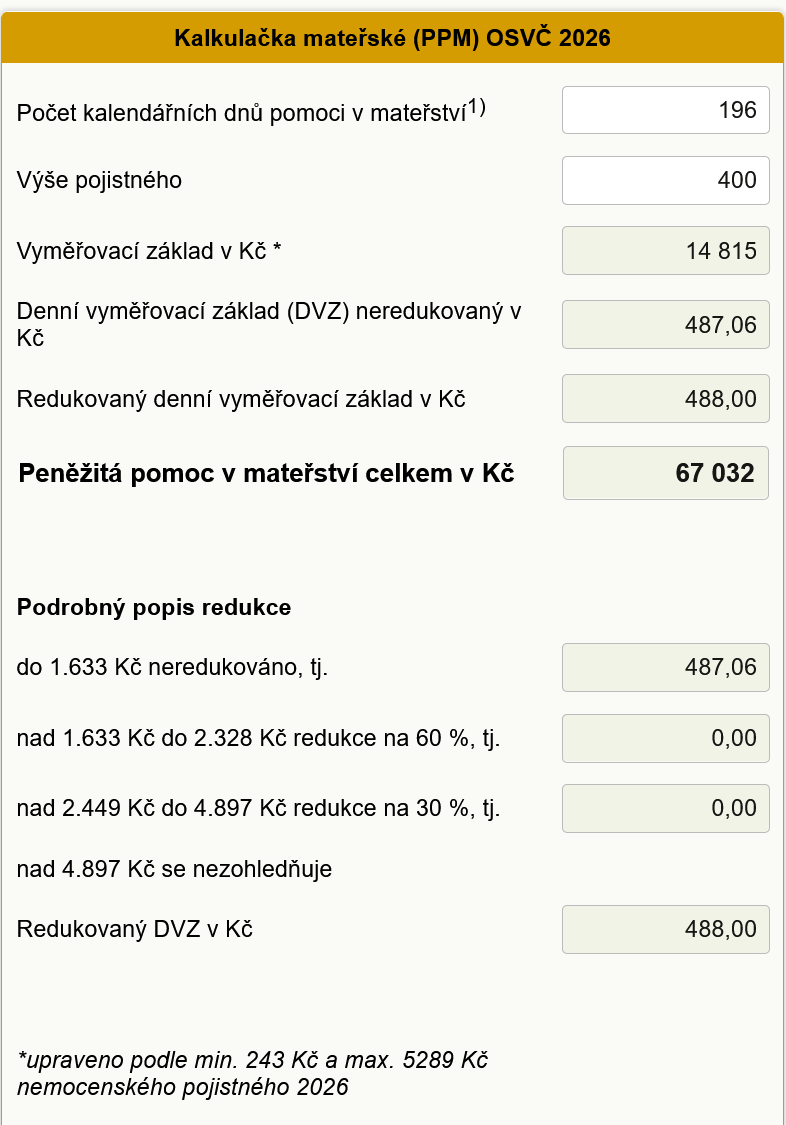 Kalkula�ka mate�sk� OSV�