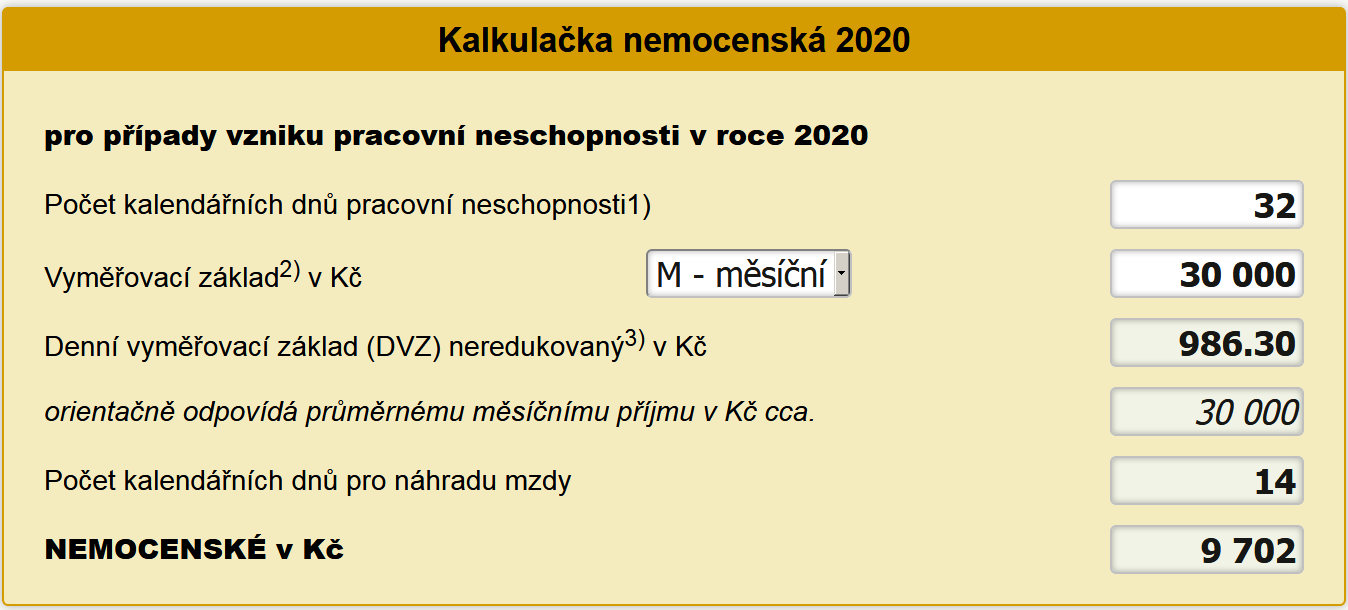 Kalkula�ka nemocensk�