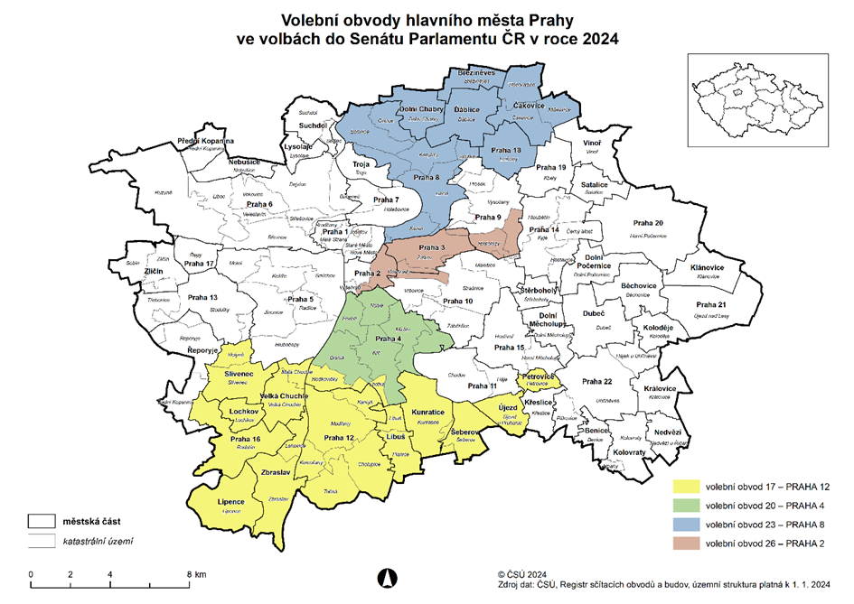 Volebn obvody v Praze 2024 pro volby do Sentu 2024 