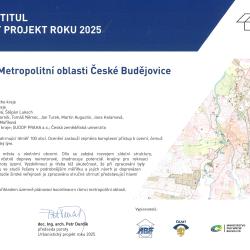 Ocen�n� v sout�i Urbanistick� projekt roku 2025 z�skala �zemn� studie Metropolitn� oblast �esk� Bud�jovice.