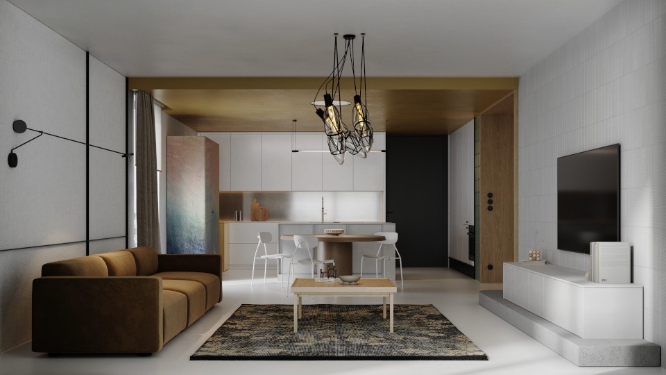 ilustrační interiér podle designérky