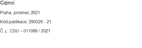 Cizinci
Praha, prosinec 2021
Kd publikace: 290026 - 21
. j.: CSU  011089 / 2021

