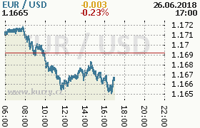 Online graf kurzu usd/eur