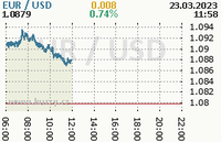 Online graf kurzu usd/eur