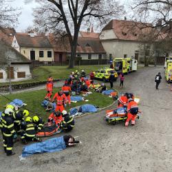 Sttn hrad a zmek esk Krumlov hostil vjimen cvien sloek IZS.