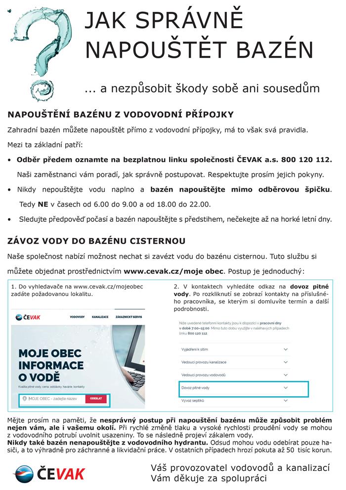 jak správně napustit bazén