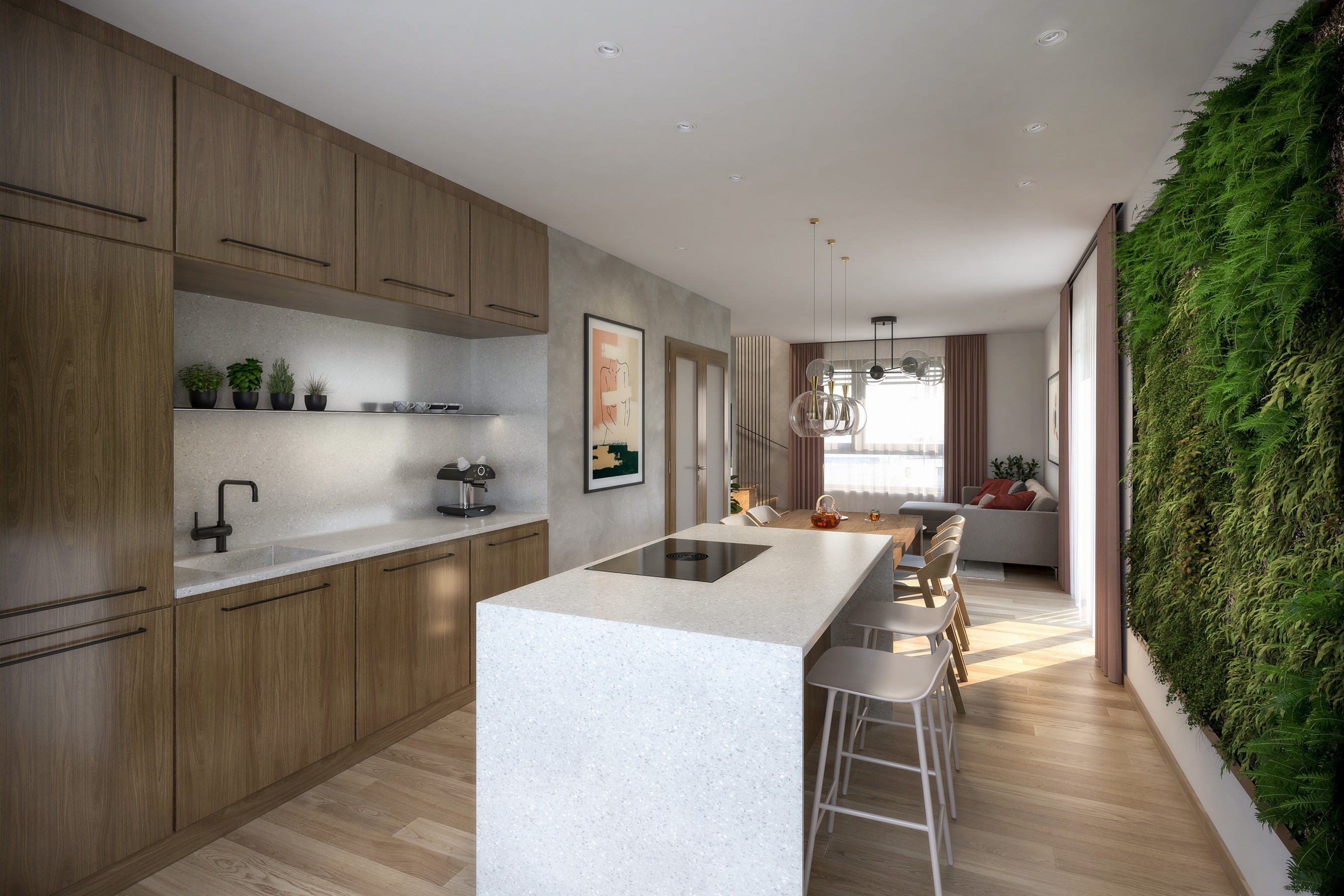 Panorama Braník interiér vizualizace