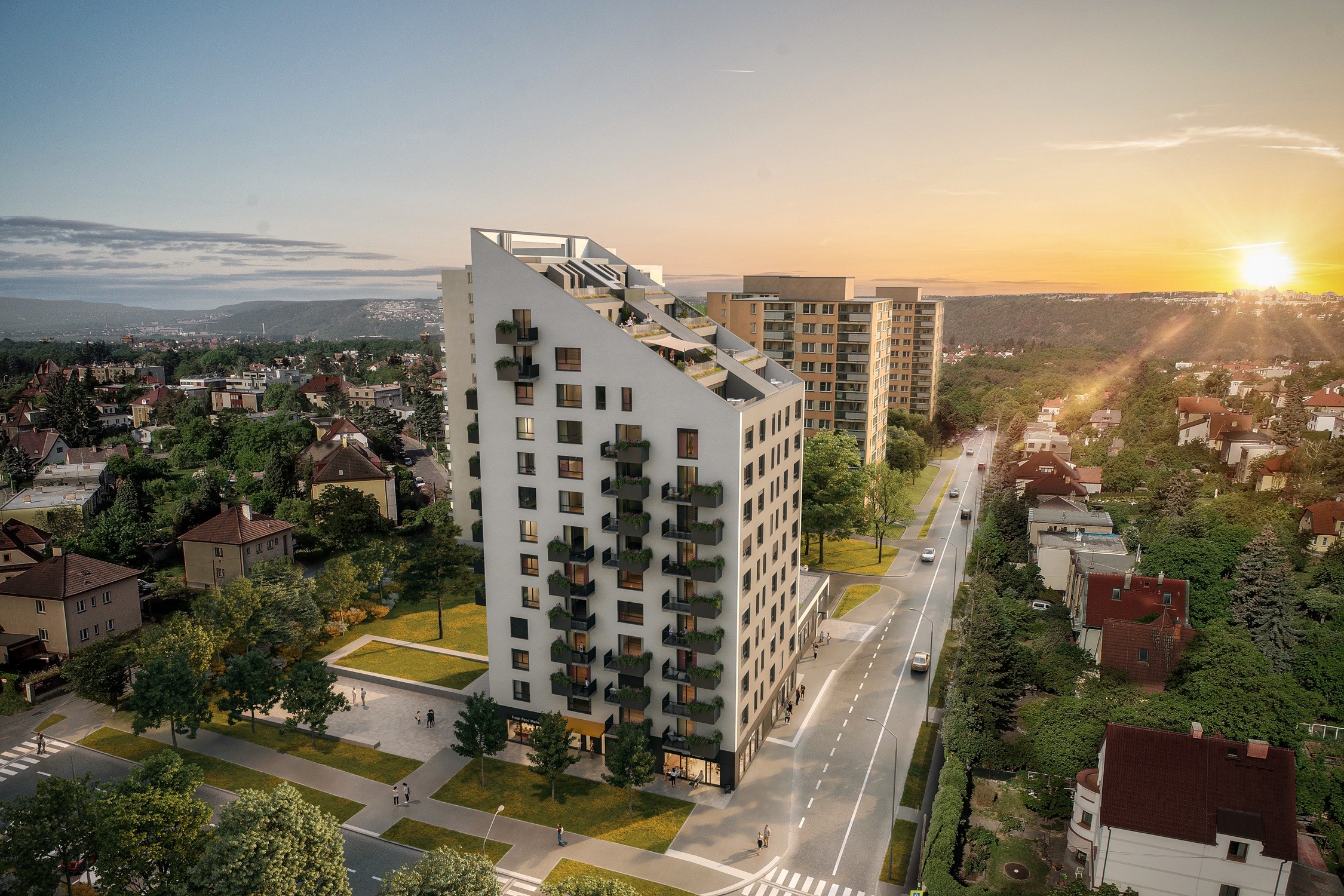 Panorama Braník vizualizace exteriér