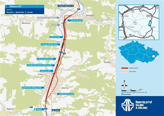 Stavba typruhov silnice I/57 podl Vsetnsk Bevy si v ptm roce vyd dopravn omezen