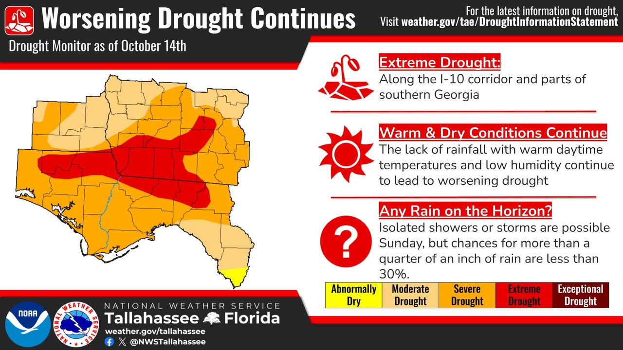 October 16, 2025: Severe to extreme drought continues to expand across ...
