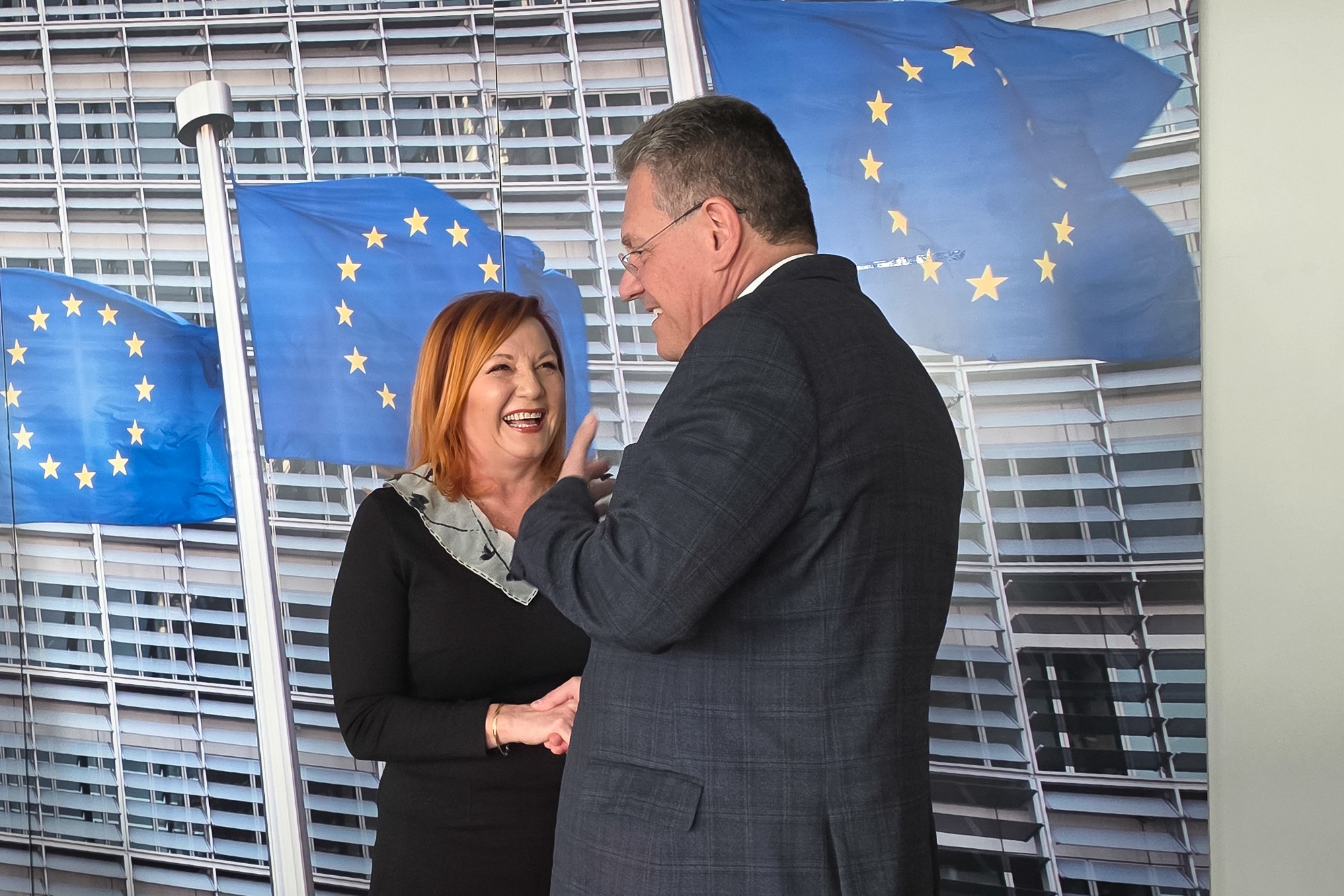 Alena Schillerov� a Maro� �ef�ovi�, eurokomisa� pro obchod