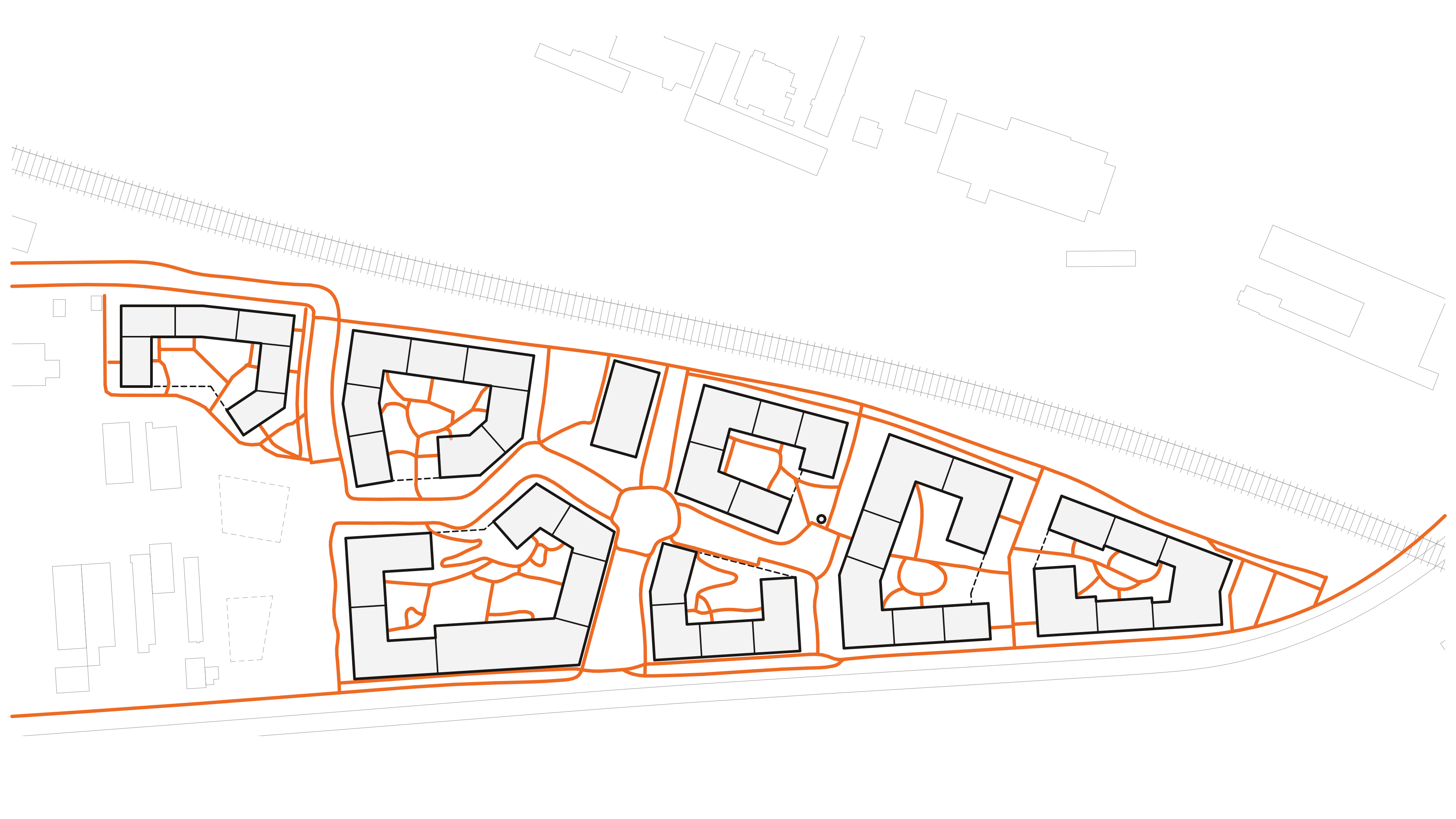 schéma pěšího pohybu v areálu