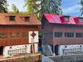 plechová střecha před a po