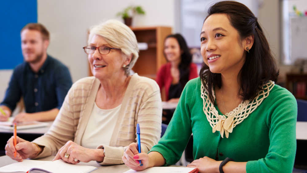adults in a classroom