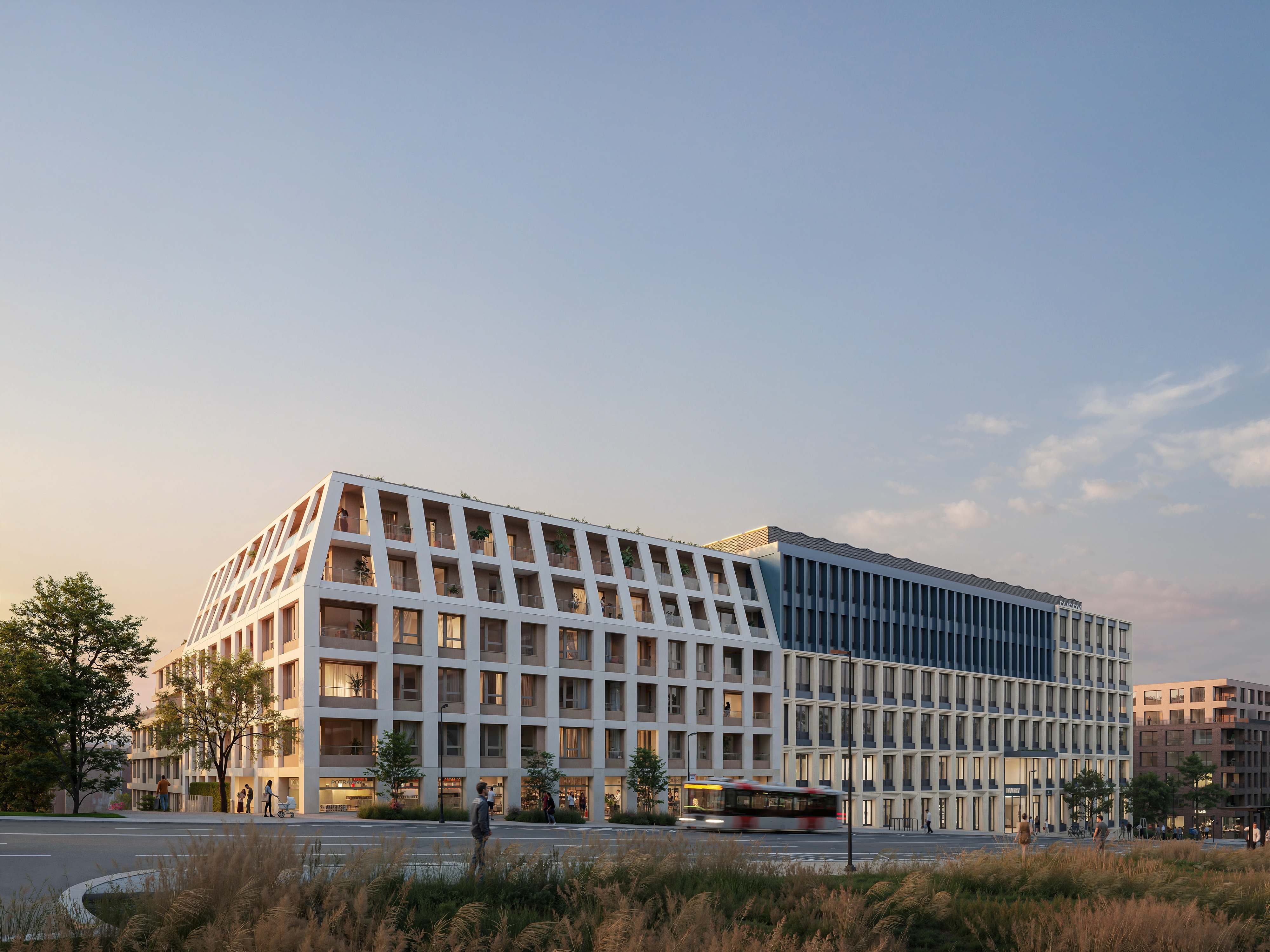 Dvory Vysočany pohled z ulice k Žižkovu