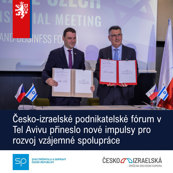 Czech Republic and Israel strengthen business cooperation at a joint forum in Tel Aviv