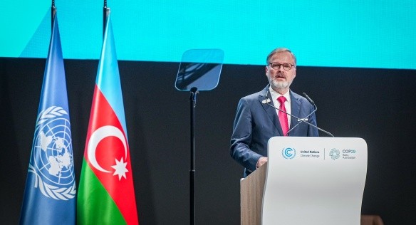 Premir Petr Fiala pednesl projev na klimatick konferenci COP29 v Baku, 13. listopadu 2024.