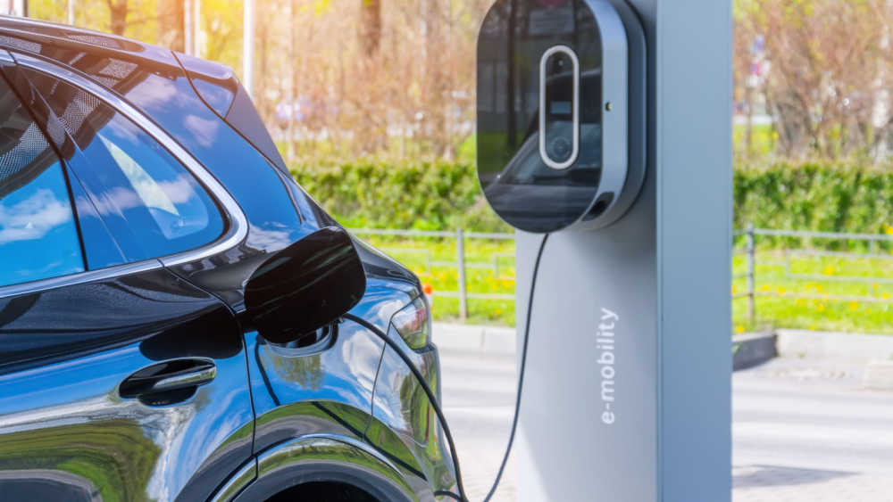 A car being recharged.