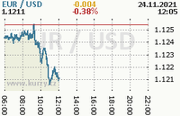 Online graf kurzu usd/eur