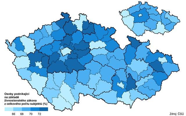 Podl ivnostnk v okresech a krajch k 31. 12. 2023