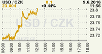 Online graf kurzu CZK / USD