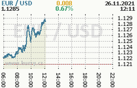 Online graf kurzu usd/eur