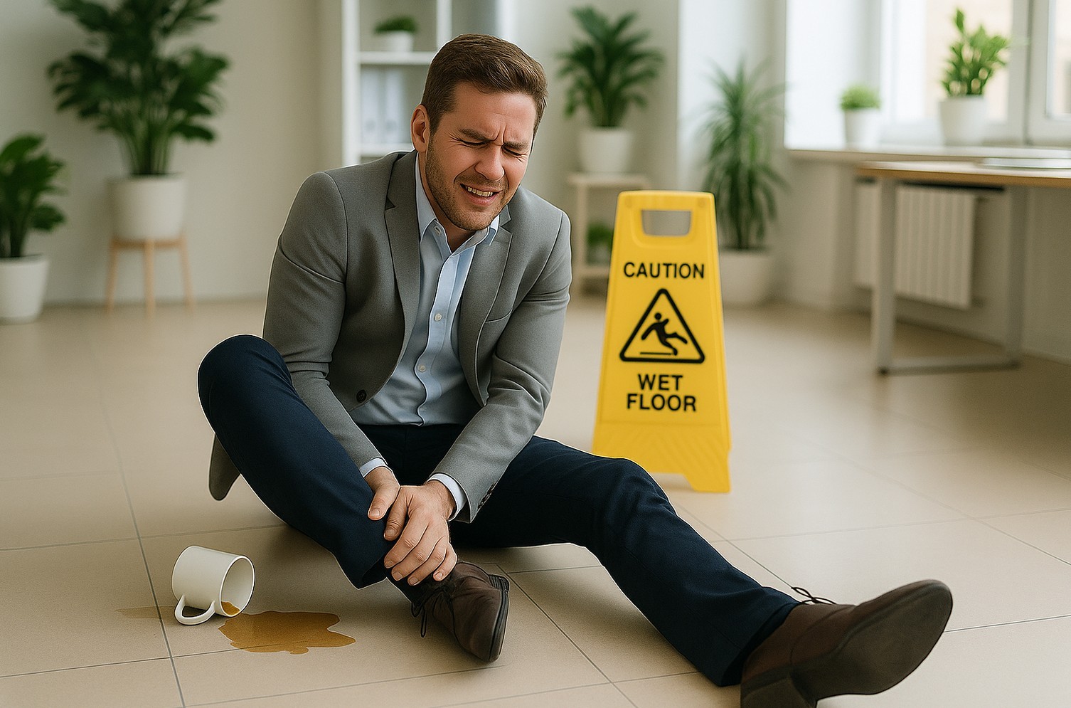 ilustrační pád v kanceláři