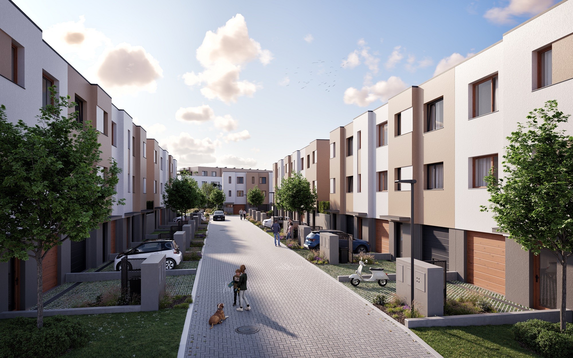 vizualizace rezidenčního projektu Bydlení Kutnohorská Praha Měcholupy